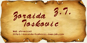 Zoraida Tošković vizit kartica